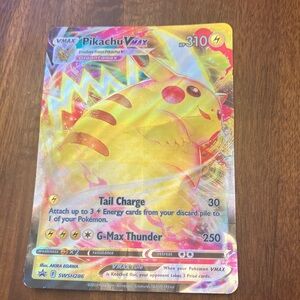 Pokemon Pikachu VMAX Gigantamax Card - Yellow and Red